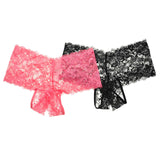 Angelina Crotchless Cheeky Boxers with Floral Lace Design (2-Pack)