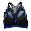 Angelina Wired Cotton Sports Bra with Mesh Racerback (3-Pack)