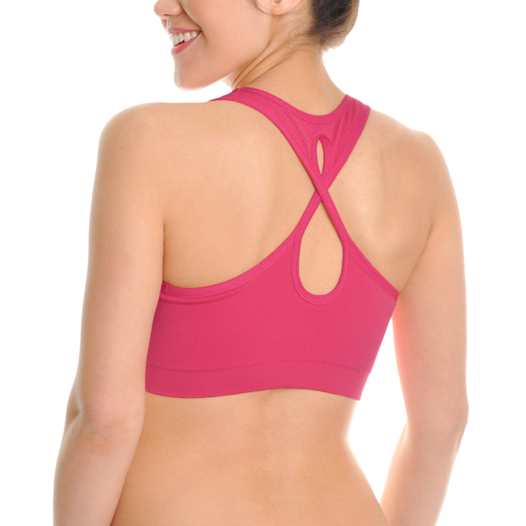 Angelina Seamless Racerback Sports Bra with Keyhole Detail (3-Pack)