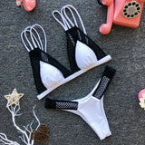 Bikinx Triangle bikini set Mesh hollow out swimsuit push up swimwear female Sexy bathing suit women bathers Micro bikini 2018