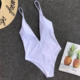 Bikinx Sexy deep V Brazilian bikini set swim one piece swimsuit push up white bodysuit Sports swimwear women 2018 bathing suit